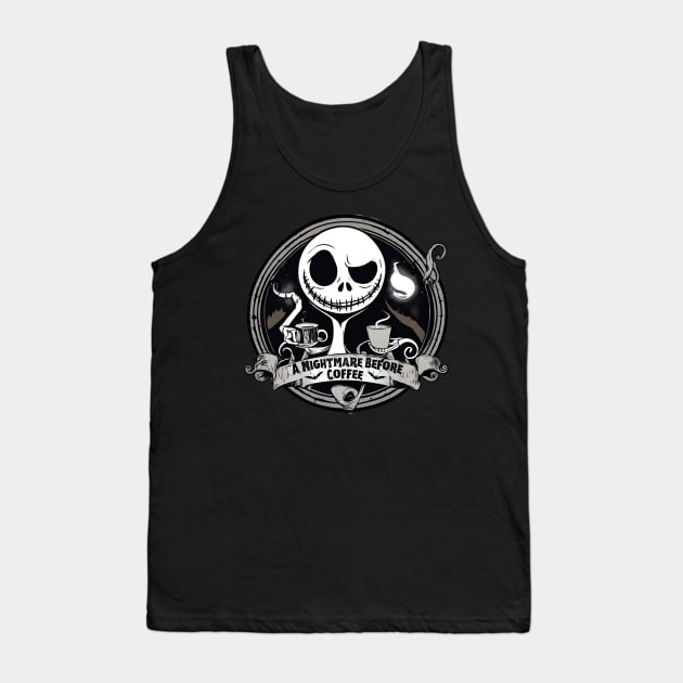 Nightmare Before Coffee V4 Tank Top by AimDawg's Soulful Art Creations